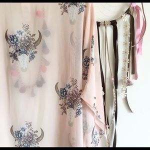 Bull Skull W/Flowers Kimono 🌸🐂